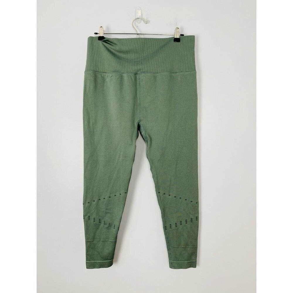 CRIVIT Workout Leggings Womens Size Large Green High Rise Cropped